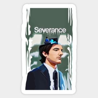 severance series Adam Scott and Britt Lower fan works graphic design by ironpalette Sticker